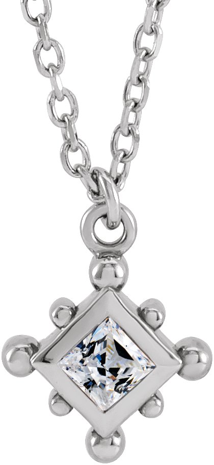 Bezel-Set Beaded Necklace