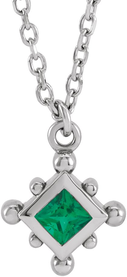 Bezel-Set Beaded Necklace