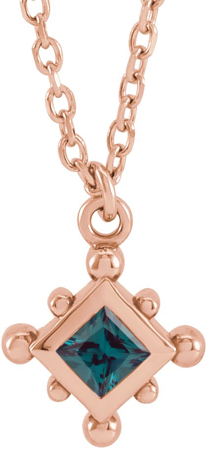 Bezel-Set Beaded Necklace