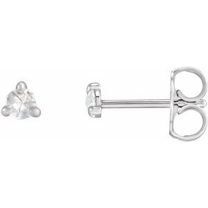 Sterling Silver .04 CTW Rose-Cut Natural Diamond Stud Earrings