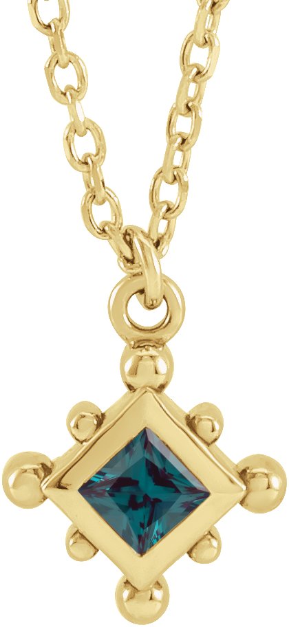 Bezel-Set Beaded Necklace