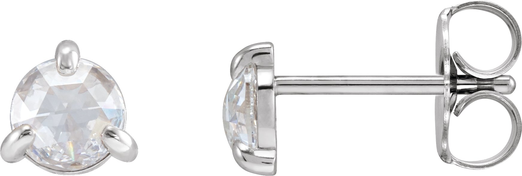 14K White 3/8 CTW Rose-Cut Natural Diamond Stud Earrings