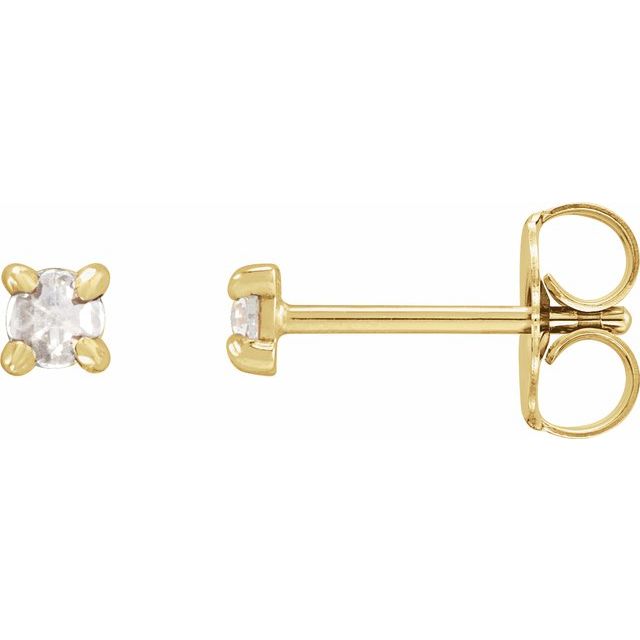 14K Yellow .07 CTW Rose-Cut Natural Diamond 4-Prong Claw Earrings