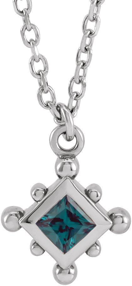 Bezel-Set Beaded Necklace