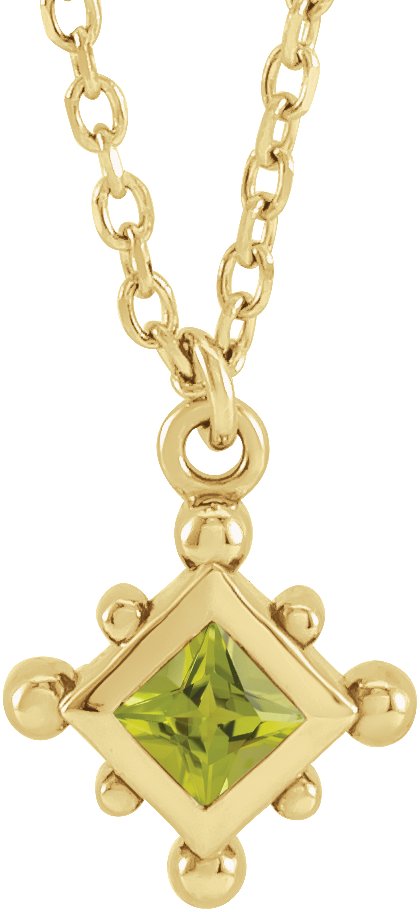 Bezel-Set Beaded Necklace