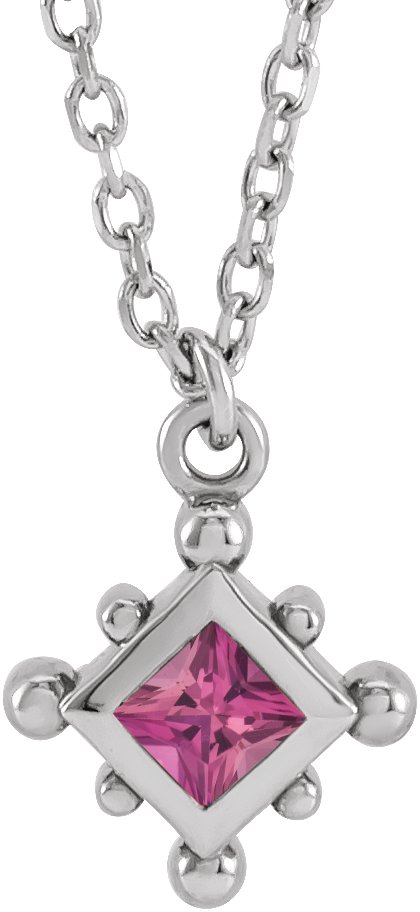 Bezel-Set Beaded Necklace