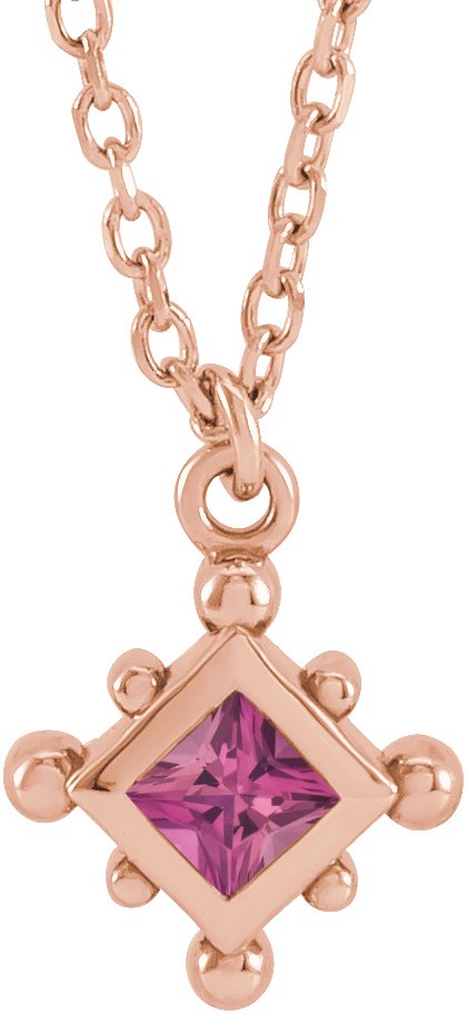 Bezel-Set Beaded Necklace