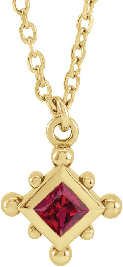 Bezel-Set Beaded Necklace