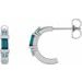 Sterling Silver Natural London Blue Topaz & Natural Aquamarine Hoop Earrings