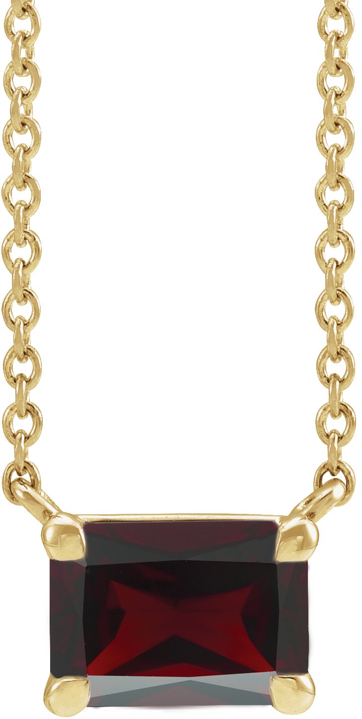 14K Yellow Natural Mozambique Garnet 18" Necklace