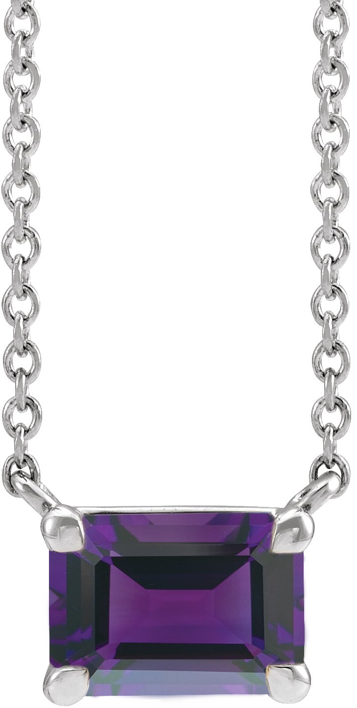 Sterling Silver Amethyst 18" Necklace