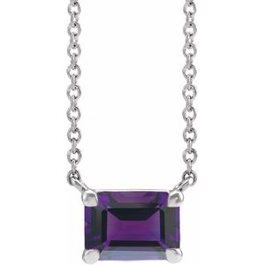 Sterling Silver Amethyst 18" Necklace