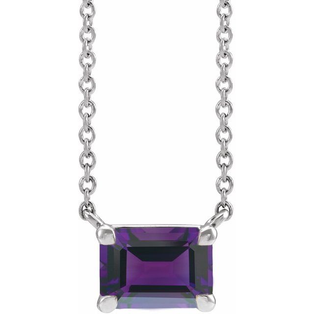 Sterling Silver Amethyst 18" Necklace