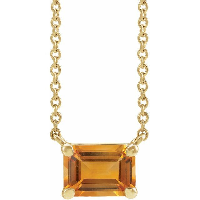 14K Yellow Natural Citrine 18 Necklace