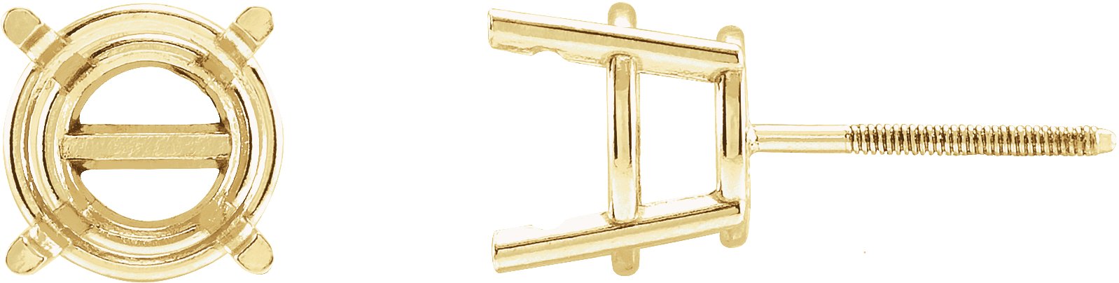 Round 4-Prong Lightweight Stud Earrings