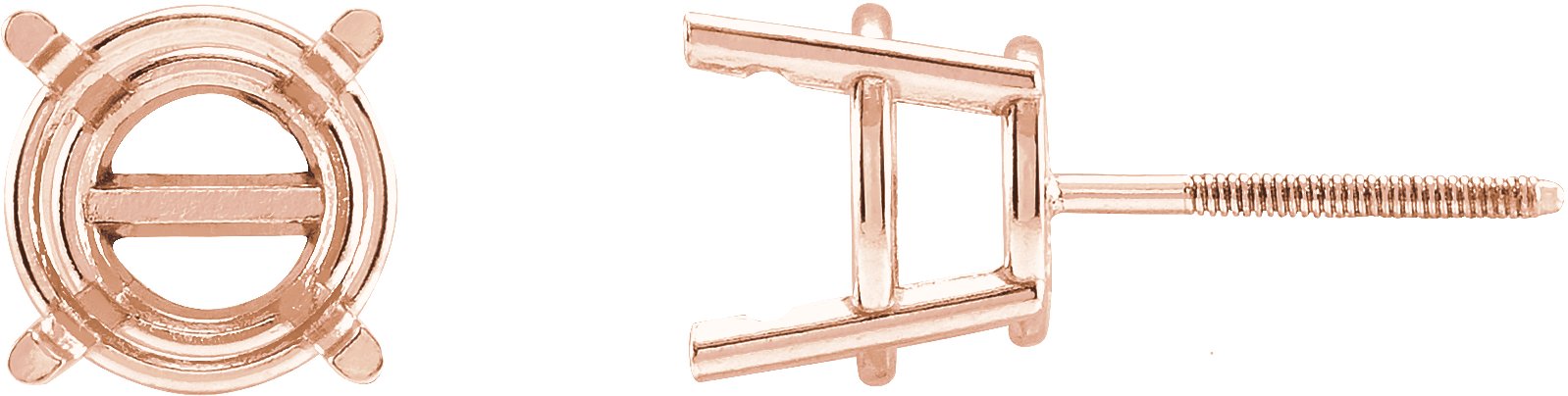 Round 4-Prong Pre-Notched Stud Earrings