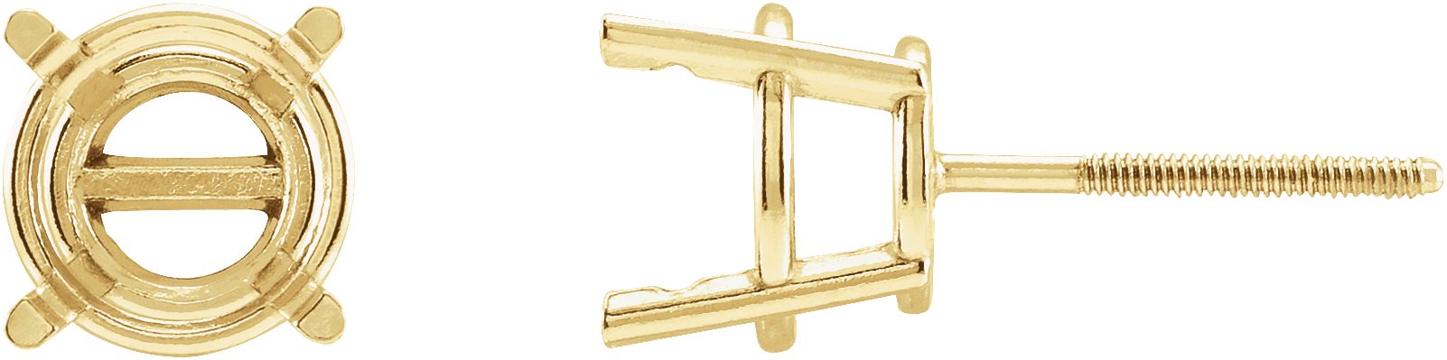 Round 4-Prong Pre-Notched Stud Earrings