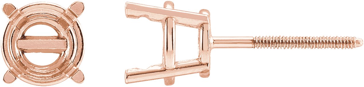 Round 4-Prong Pre-Notched Stud Earrings