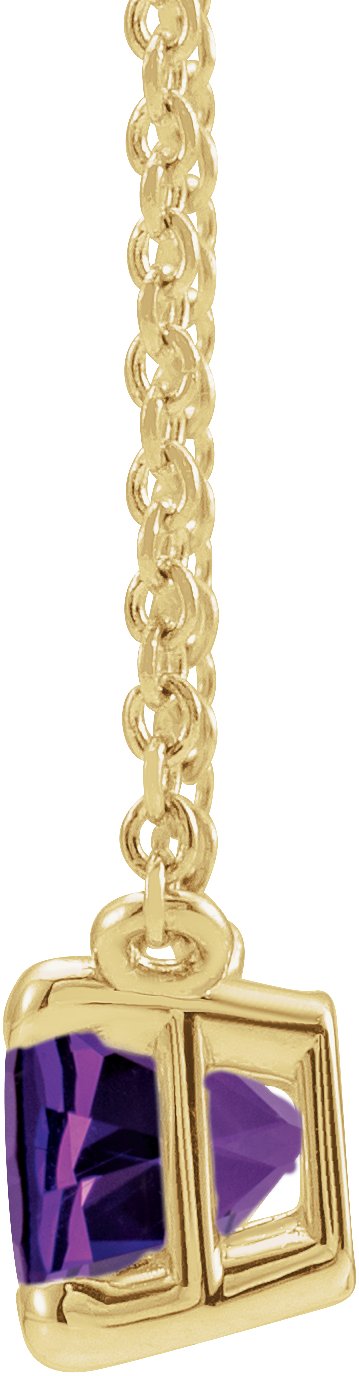 14K Yellow Natural Amethyst 18 Necklace