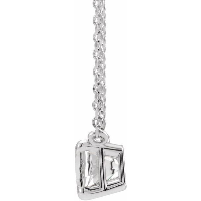 Sterling Silver Natural White Sapphire 18 Necklace