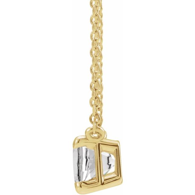 14K Yellow Natural White Sapphire 18 Necklace