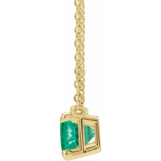 14K Yellow Lab-Grown Emerald 18 Necklace