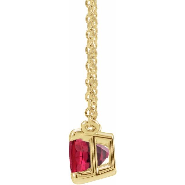 14K Yellow Lab-Grown Ruby 18 Necklace