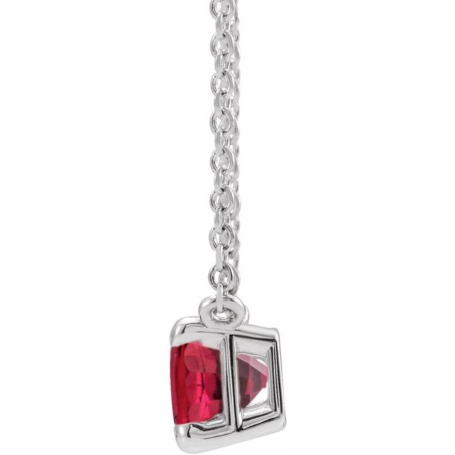 Sterling Silver Lab-Grown Ruby 18