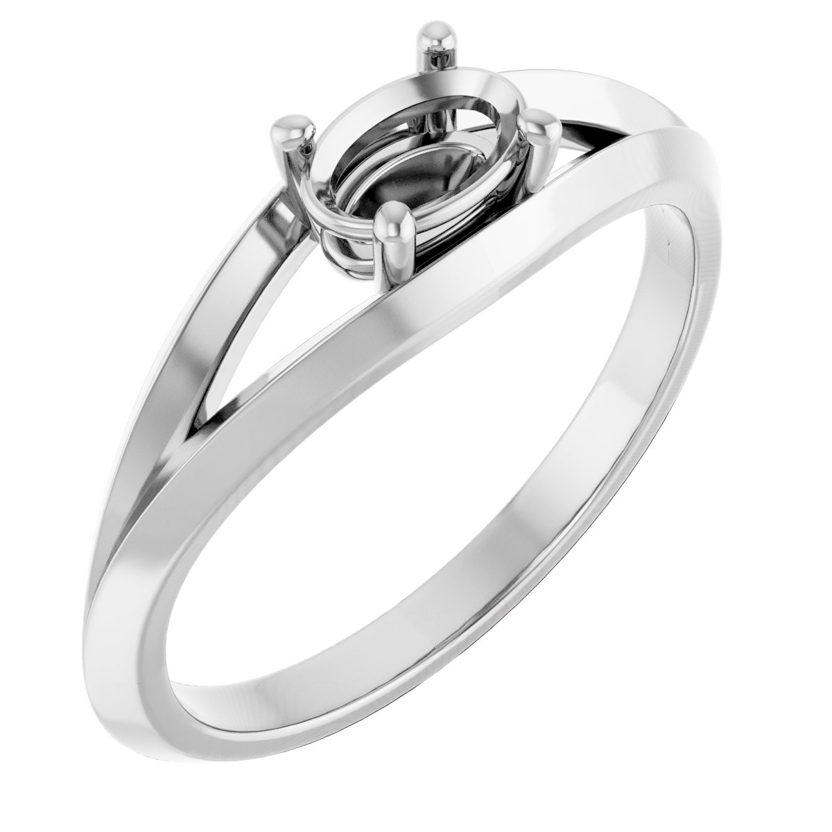 Solitaire Split Shank Ring