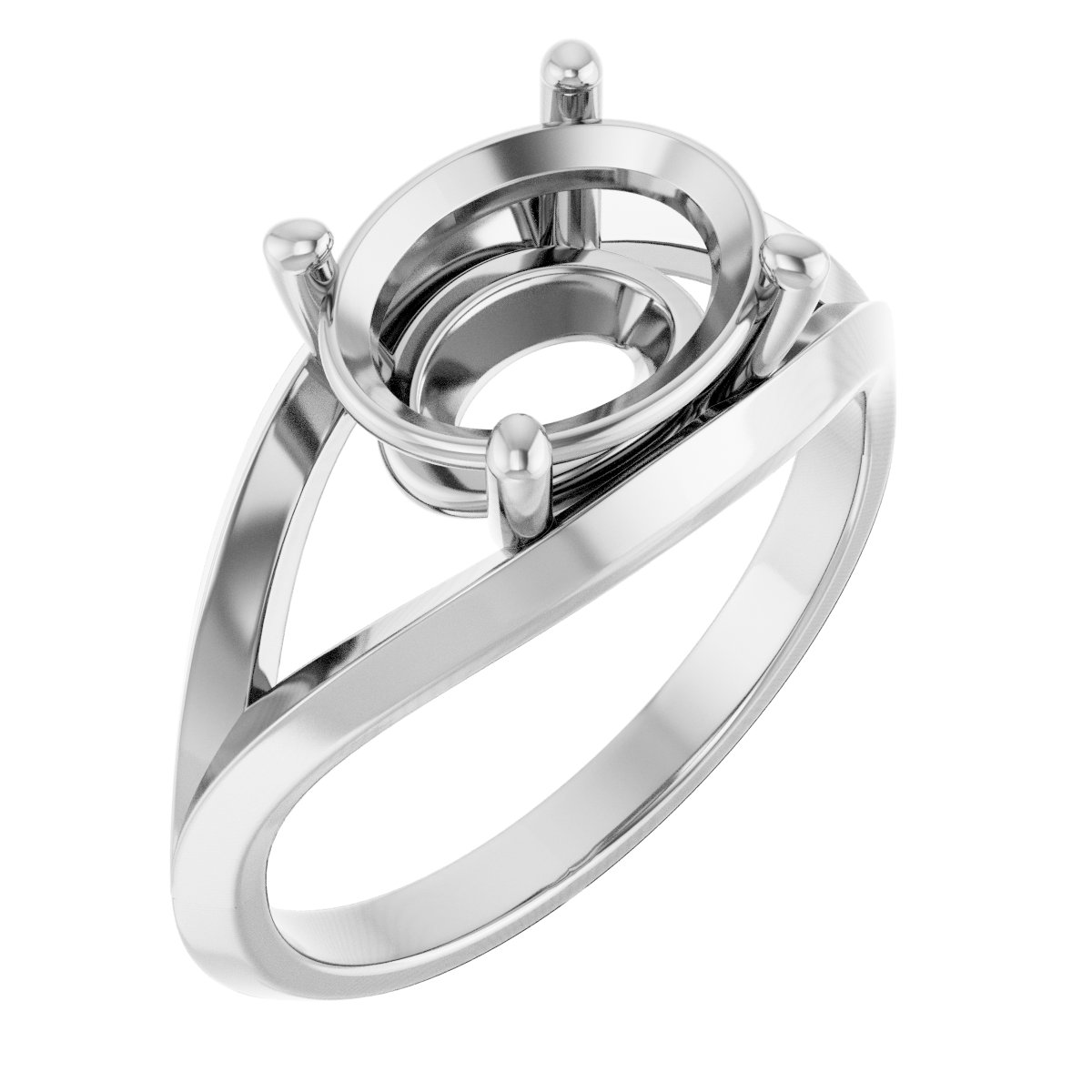 Solitaire Split Shank Ring