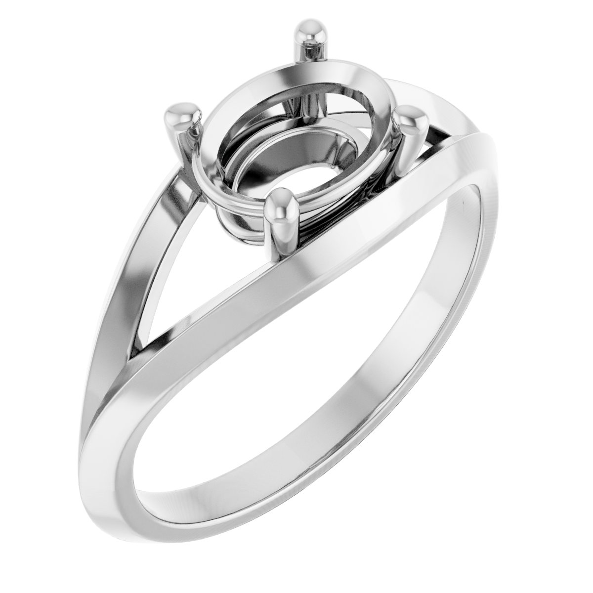 Solitaire Split Shank Ring