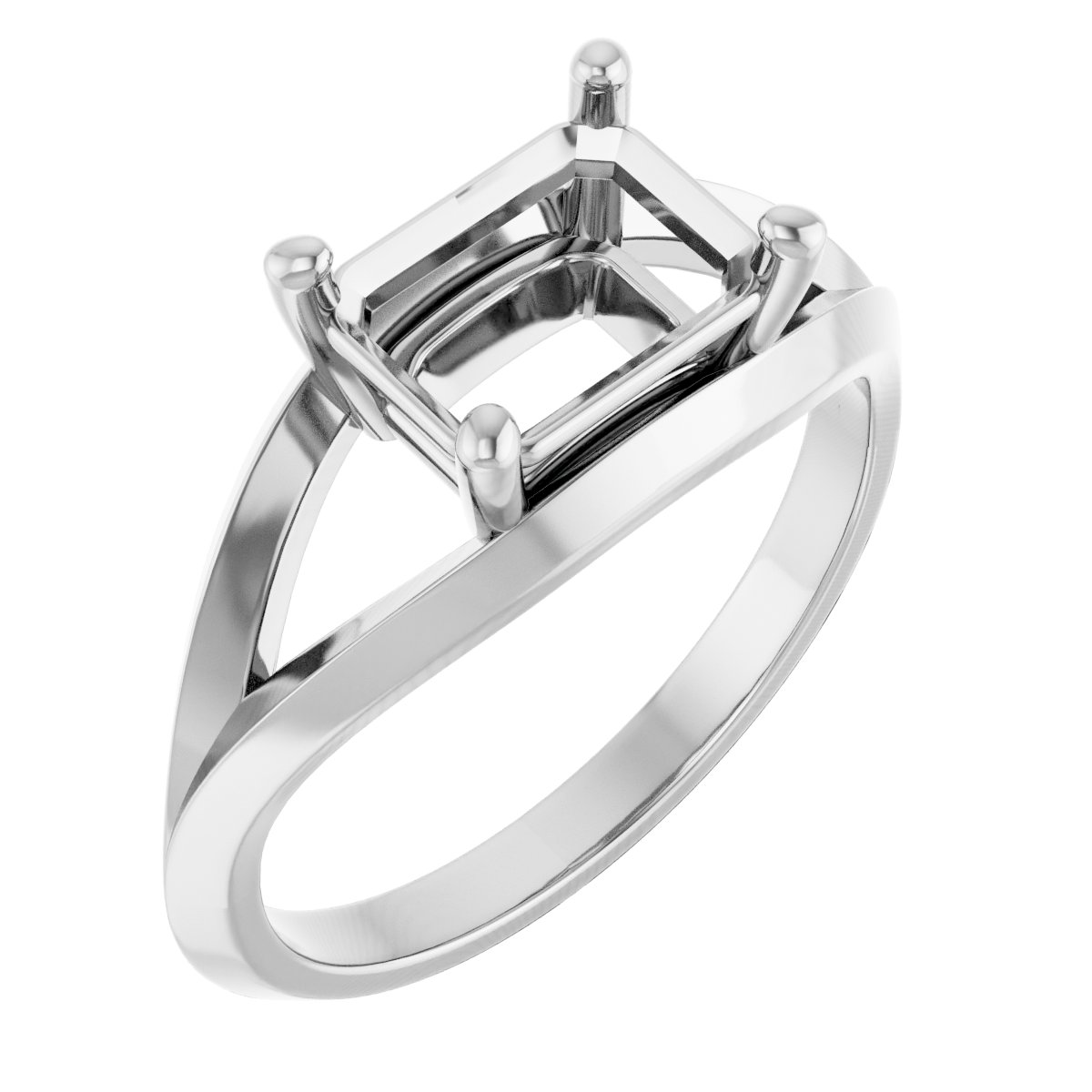 Solitaire Split Shank Ring