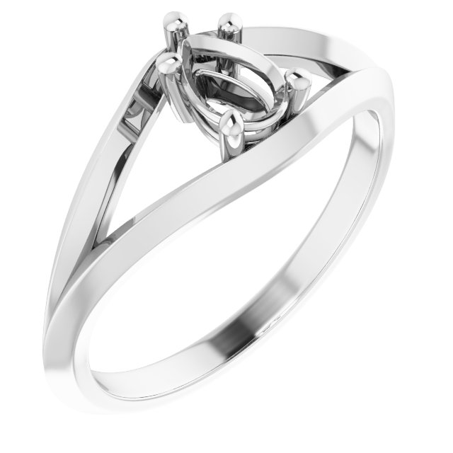 Solitaire Split Shank Ring