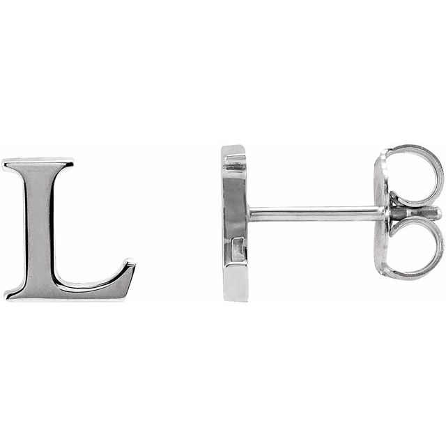 Sterling Silver Single Roman Numeral L Earring