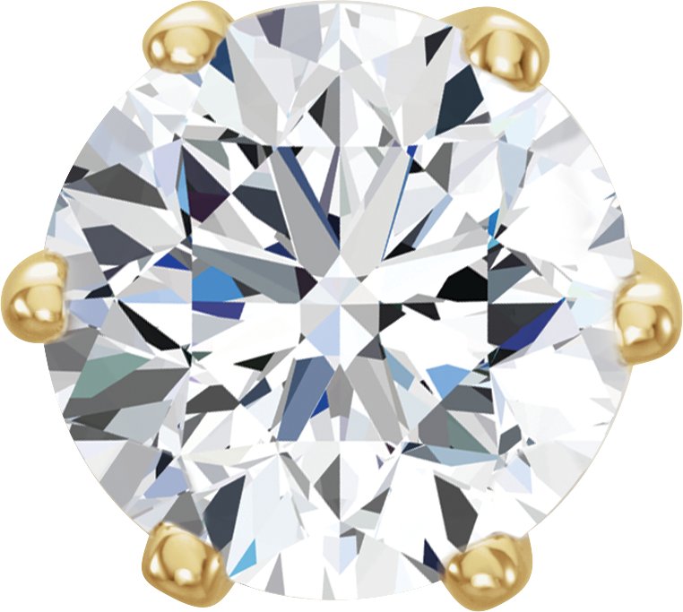 Round 6-Prong Closed Back Earring Setting