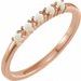 14K Rose Natural White Opal Cabochon Stackable Ring