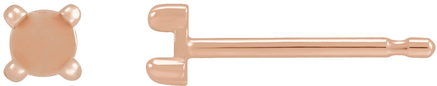 Round 4-Prong Claw Rose-Cut Stud Earrings