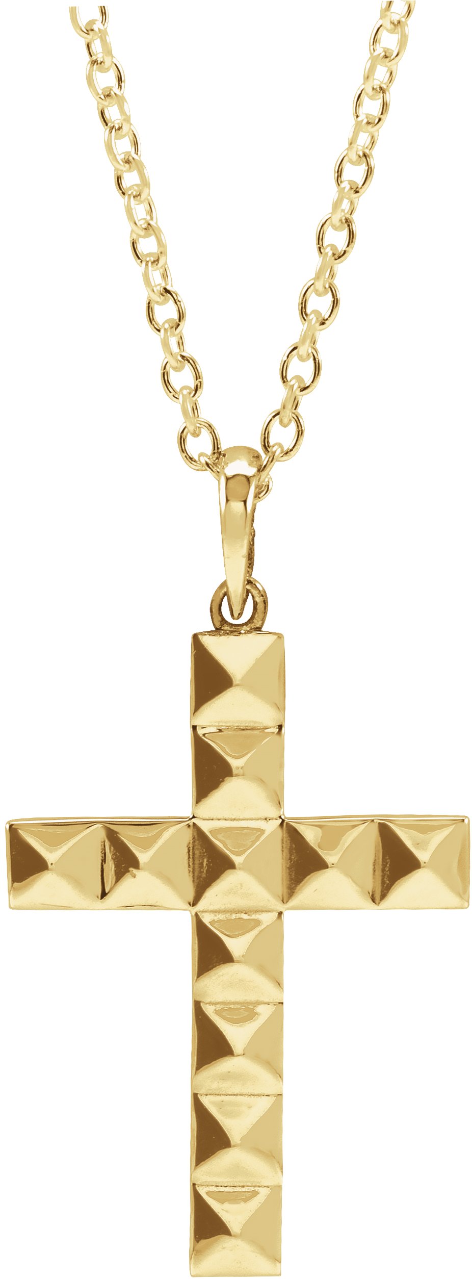 14K Yellow 27.22x14.29 mm Pyramid Cross 20" Necklace