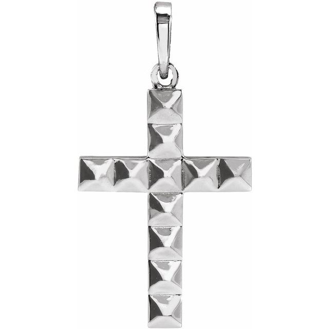 Sterling Silver Pyramid Cross Pendant