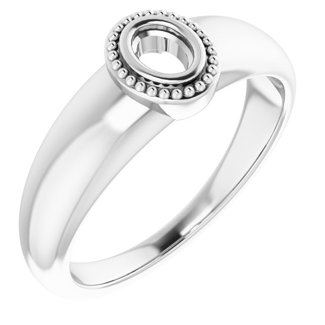 Beaded Bezel-Set Solitaire Ring