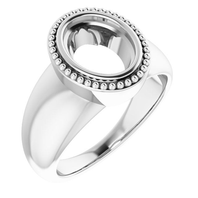 Beaded Bezel-Set Solitaire Ring