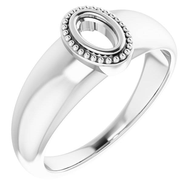 Beaded Bezel-Set Solitaire Ring