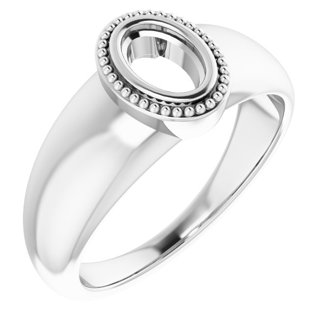 Beaded Bezel-Set Solitaire Ring