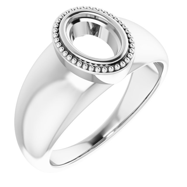 Beaded Bezel-Set Solitaire Ring