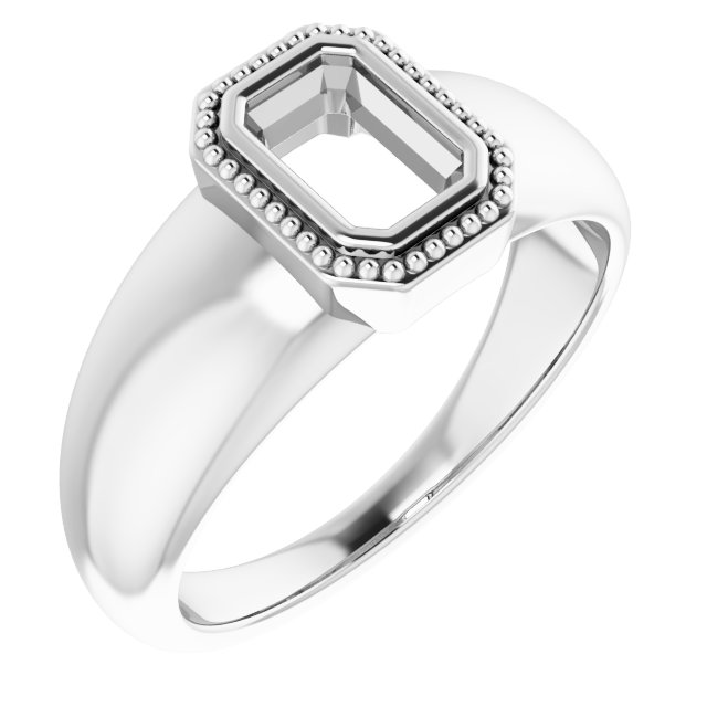 Beaded Bezel-Set Solitaire Ring