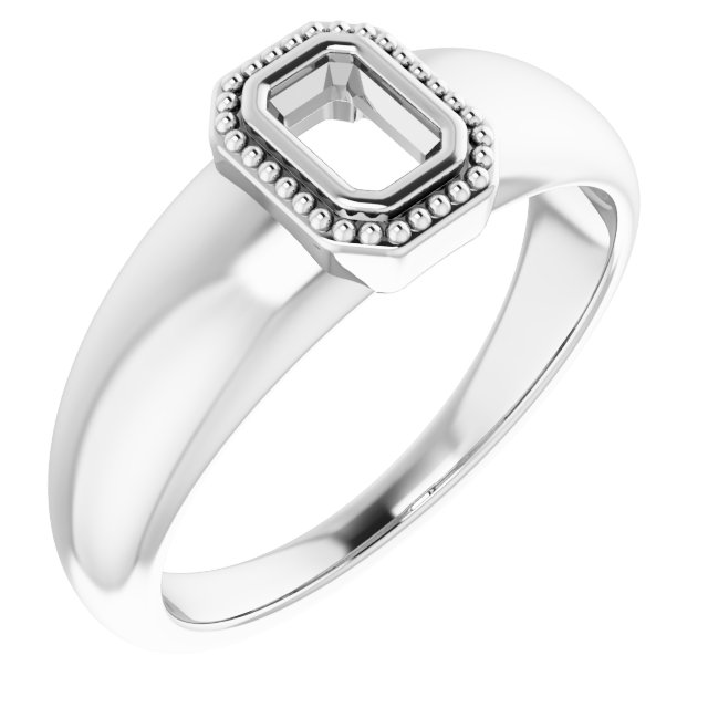 Beaded Bezel-Set Solitaire Ring