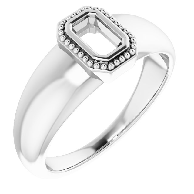 Beaded Bezel-Set Solitaire Ring