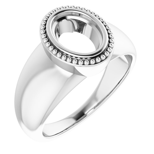 Beaded Bezel-Set Solitaire Ring