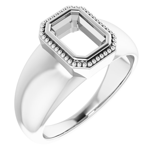 Beaded Bezel-Set Solitaire Ring