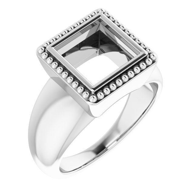 Beaded Bezel-Set Solitaire Ring
